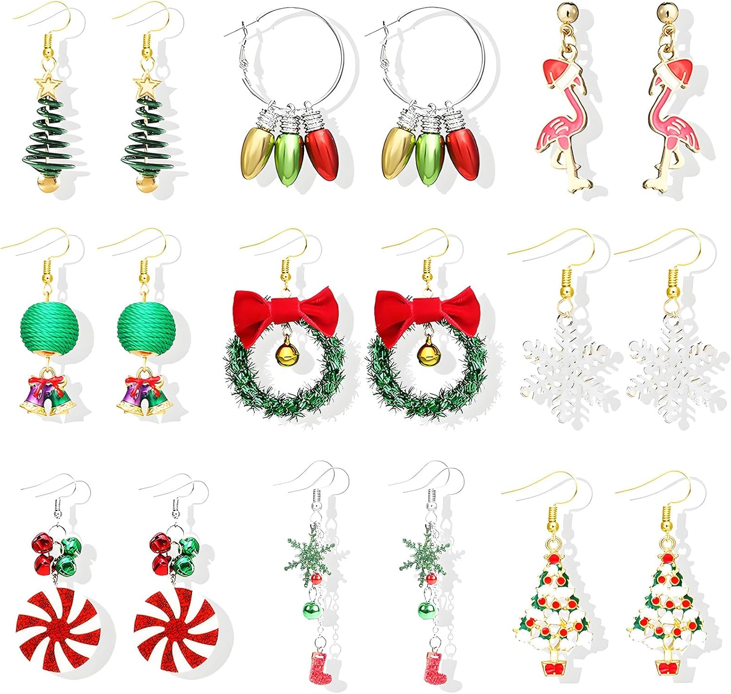 Christmas Earrings for Women Trendy Christmas Tree Snowflake Santa Candy Cane Earrings Holiday Gift Xmas Jewelry Stocking Stuffers 2025 - 我的商店我的商店我的商店