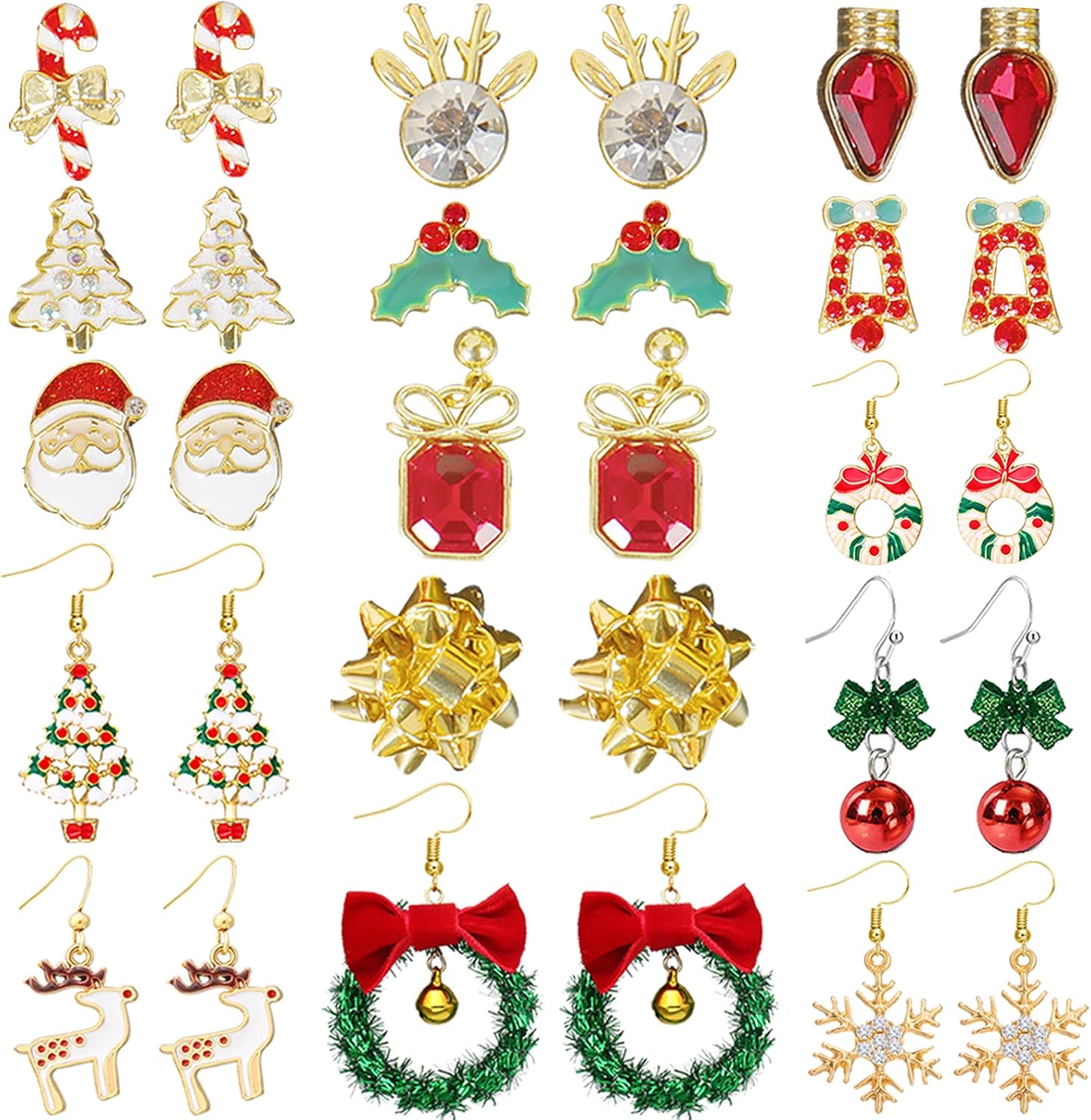 Christmas Earrings for Women Trendy Christmas Tree Snowflake Santa Candy Cane Earrings Holiday Gift Xmas Jewelry Stocking Stuffers 2025 - 我的商店我的商店我的商店