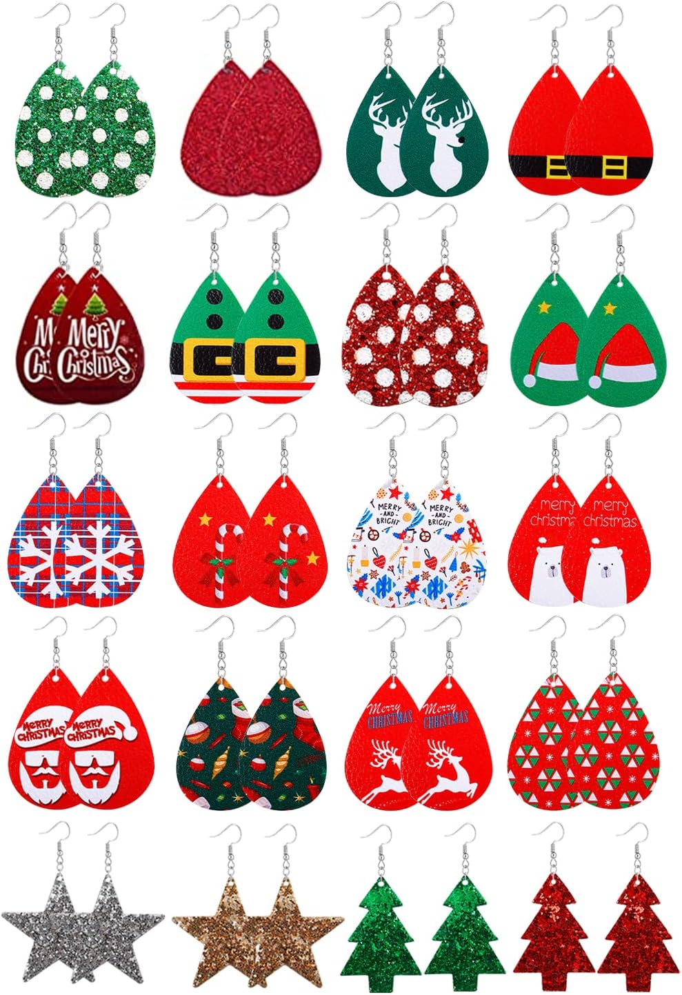 Christmas Earrings for Women Trendy Stuff Christmas Stocking Stuffers Jingle Bells Tree Deer Santa Candy Bow Snowflake Earring Jewelry Xmas Gifts - 我的商店我的商店我的商店