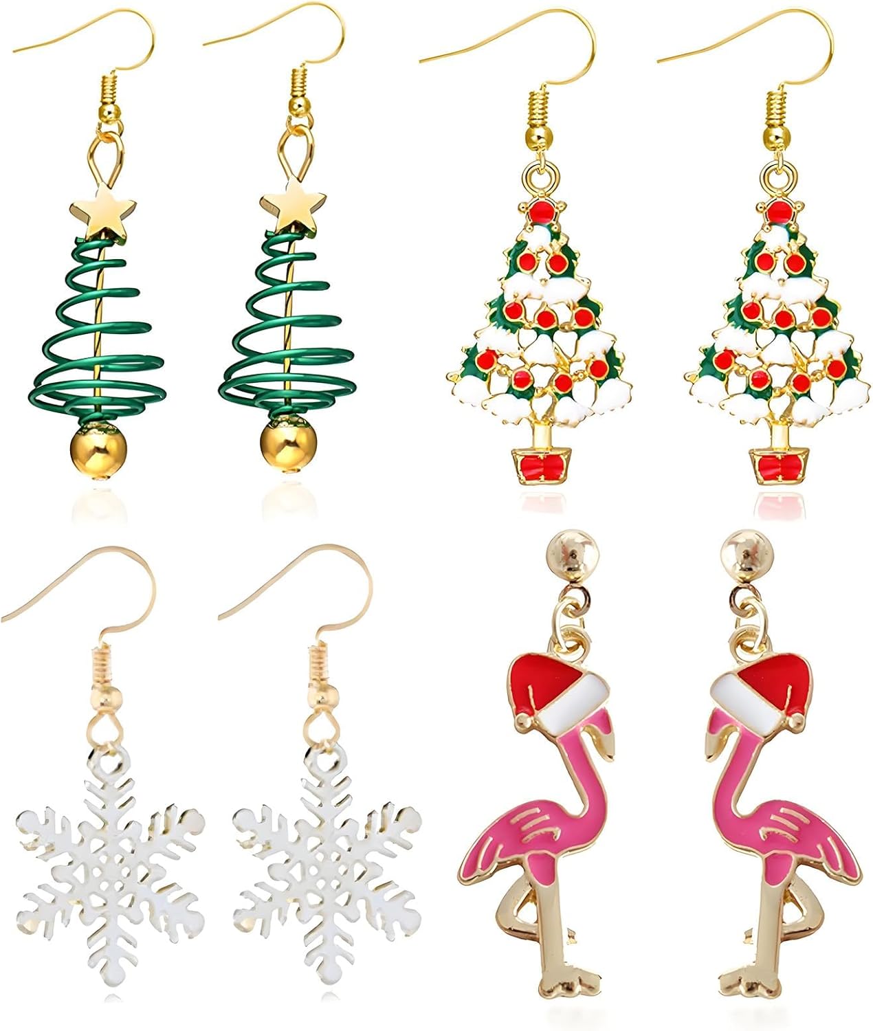 Christmas Earrings for Women Trendy Stuff Christmas Stocking Stuffers Jingle Bells Tree Deer Santa Candy Bow Snowflake Earring Jewelry Xmas Gifts - 我的商店我的商店我的商店