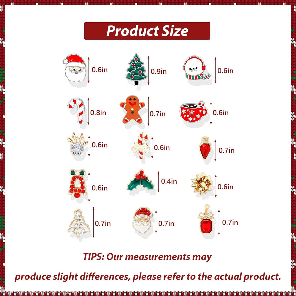 Christmas Earrings for Women Trendy Stuff Christmas Stocking Stuffers Jingle Bells Tree Deer Santa Candy Bow Snowflake Earring Jewelry Xmas Gifts - 我的商店我的商店我的商店