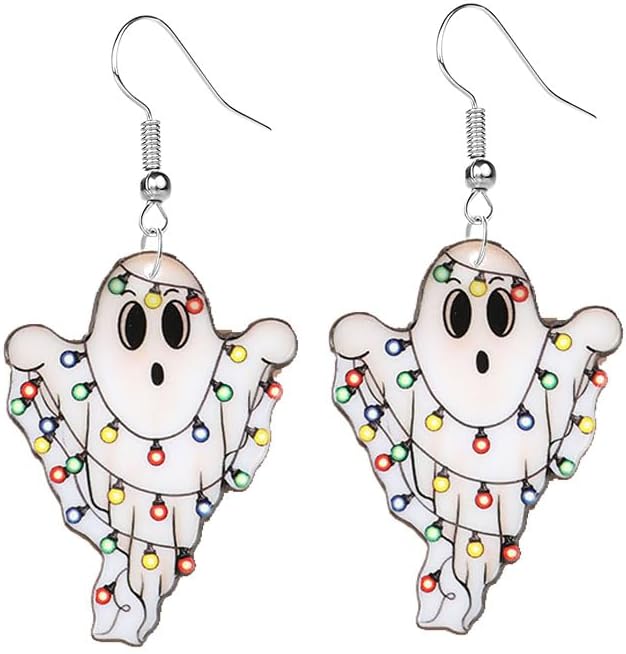 Christmas Earrings For Women Unique Acrylic Christmas Santa Claus HO HO HO Tree Gingerbread Man Dangle Drop Earrings Funny Xmas Earrings Christmas Jewelry Gifts - 我的商店我的商店我的商店