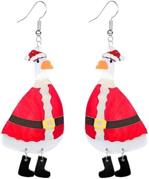 Christmas Earrings For Women Unique Acrylic Christmas Santa Claus HO HO HO Tree Gingerbread Man Dangle Drop Earrings Funny Xmas Earrings Christmas Jewelry Gifts - 我的商店我的商店我的商店