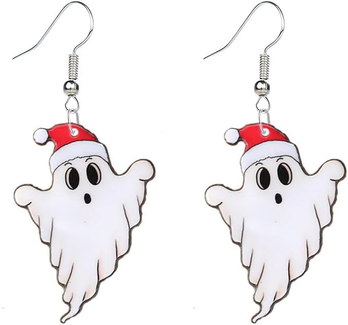 Christmas Earrings For Women Unique Acrylic Christmas Santa Claus HO HO HO Tree Gingerbread Man Dangle Drop Earrings Funny Xmas Earrings Christmas Jewelry Gifts - 我的商店我的商店我的商店