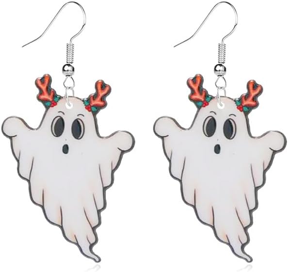 Christmas Earrings For Women Unique Acrylic Christmas Santa Claus HO HO HO Tree Gingerbread Man Dangle Drop Earrings Funny Xmas Earrings Christmas Jewelry Gifts - 我的商店我的商店我的商店