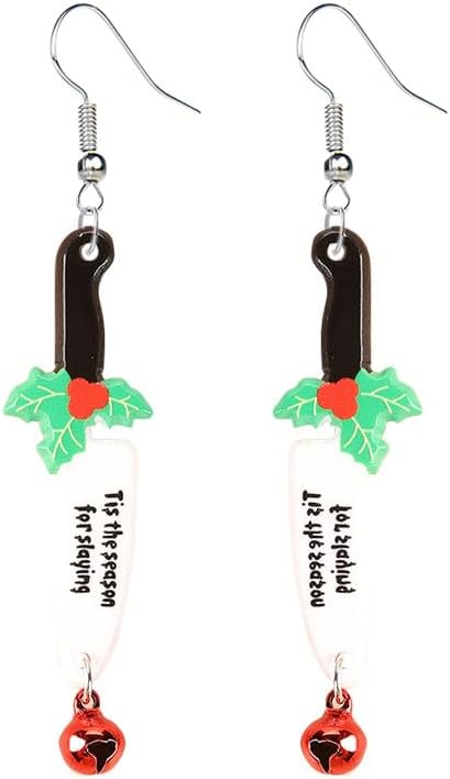 Christmas Earrings For Women Unique Acrylic Christmas Santa Claus HO HO HO Tree Gingerbread Man Dangle Drop Earrings Funny Xmas Earrings Christmas Jewelry Gifts - 我的商店我的商店我的商店