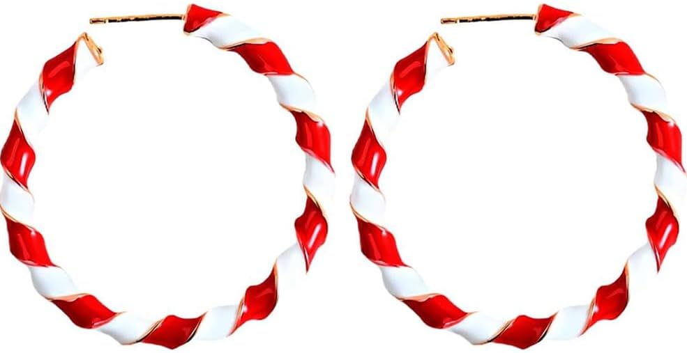 Christmas Earrings For Women, Xmas Accessories, Red White Green Drop Dangle Earrings for Holiday, Christmas Jewelry Gift. - 我的商店我的商店我的商店