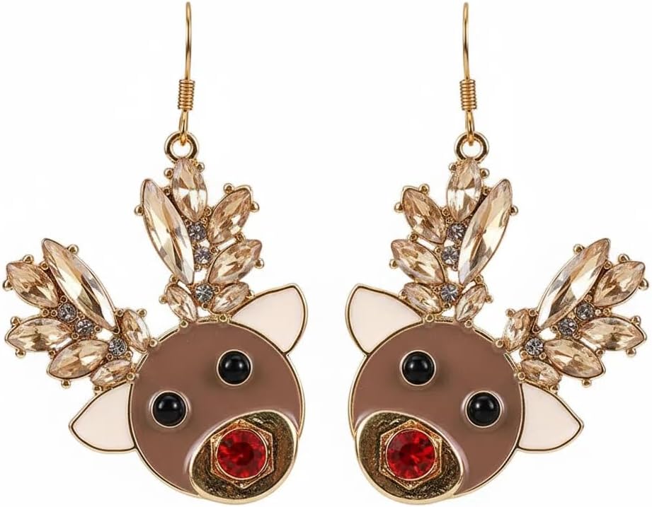 Christmas Earrings For Women, Xmas Accessories, Red White Green Drop Dangle Earrings for Holiday, Christmas Jewelry Gift. - 我的商店我的商店我的商店