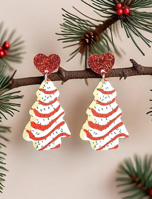 Christmas Earrings For Women, Xmas Accessories, Red White Green Drop Dangle Earrings for Holiday, Christmas Jewelry Gift. - 我的商店我的商店我的商店