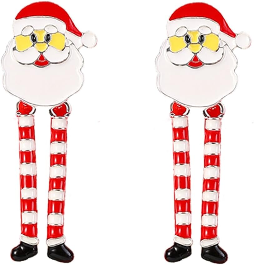 Christmas Earrings For Women, Xmas Accessories, Red White Green Drop Dangle Earrings for Holiday, Christmas Jewelry Gift. - 我的商店我的商店我的商店