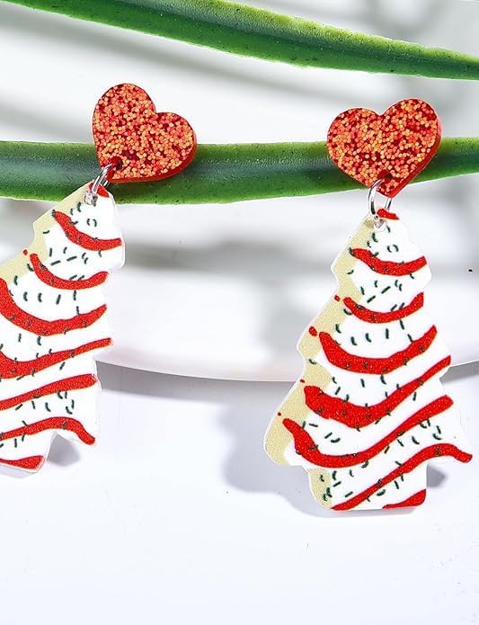 Christmas Earrings For Women, Xmas Accessories, Red White Green Drop Dangle Earrings for Holiday, Christmas Jewelry Gift. - 我的商店我的商店我的商店