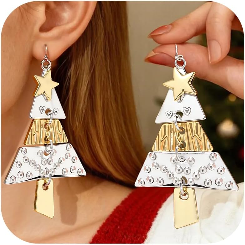 Christmas Earrings for Women Xmas Tree Cake Earrings Jewelry Holiday Gift Stocking Stuffers for Christmas Decorations Gifts Shirts Outfits 2025 White Elephant Gifts - 我的商店我的商店我的商店