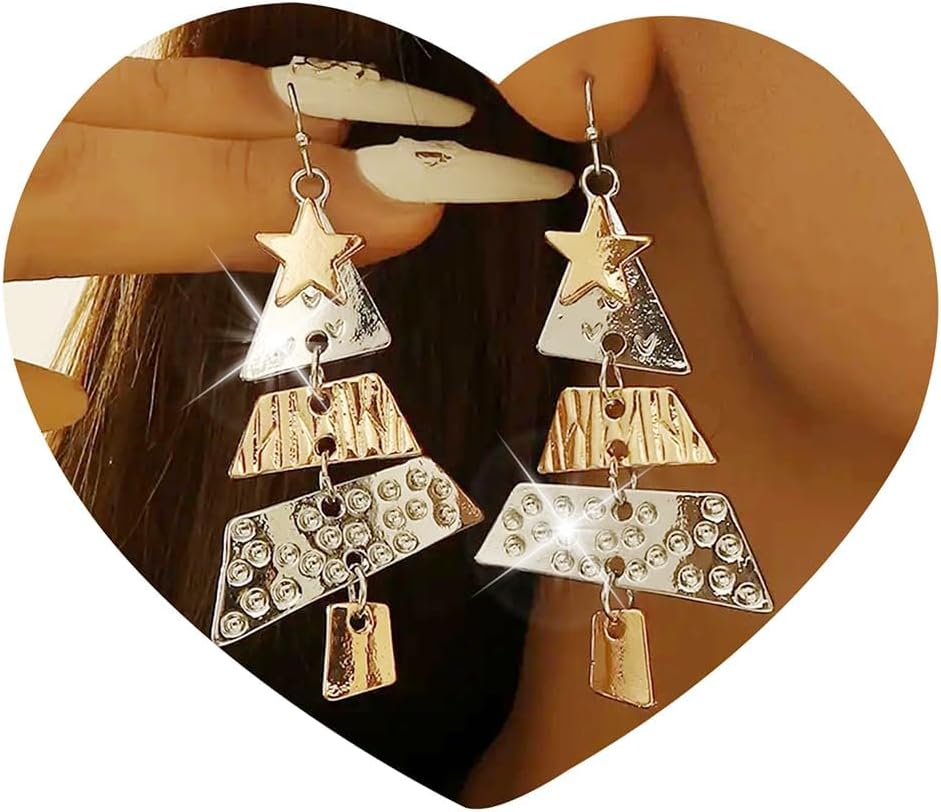 Christmas Earrings for Women Xmas Tree Earrings Rhinestone Bow Pearl Earings Holiday Gifts Christmas Outfits for Women Stocking Stuffers - 我的商店我的商店我的商店