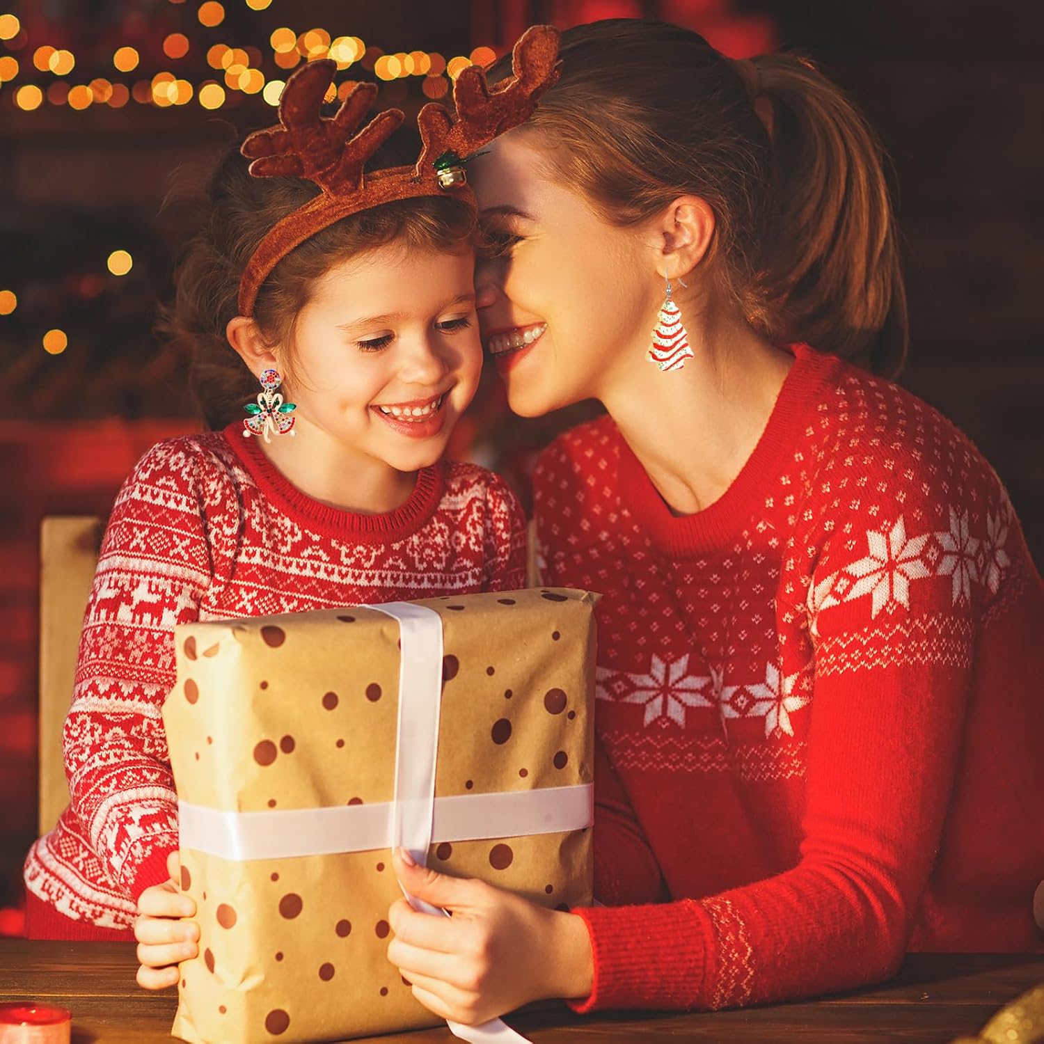 Christmas Earrings for Women,ChristmasTree Cake Earrings Acrylic ChristmasTree Tree Drop Dangle Earrings Xmas Festive Holiday Accessory Christmas Stocking Stuffers for Women - QIAO Crystal我的商店QIAO Crystal