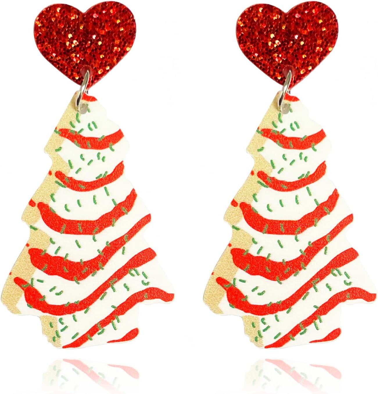 Christmas Earrings for Women,ChristmasTree Cake Earrings Acrylic ChristmasTree Tree Drop Dangle Earrings Xmas Festive Holiday Accessory Christmas Stocking Stuffers for Women - QIAO Crystal我的商店QIAO Crystal