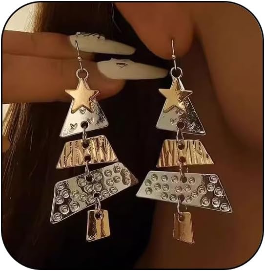 Christmas Earrings for Women,ChristmasTree Cake Earrings Acrylic ChristmasTree Tree Drop Dangle Earrings Xmas Festive Holiday Accessory Christmas Stocking Stuffers for Women - QIAO Crystal我的商店QIAO Crystal