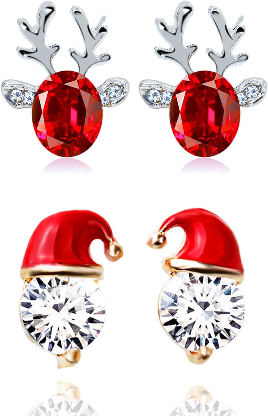 Christmas Earrings Gifts for Women 2025 Stocking Stuffers Holiday Gift Jewelry Bow Bell Tree Snowflake Dangle Earrings Set Christmas Decorations Outfits for Women White Elephant Gifts - QIAO Crystal我的商店QIAO Crystal