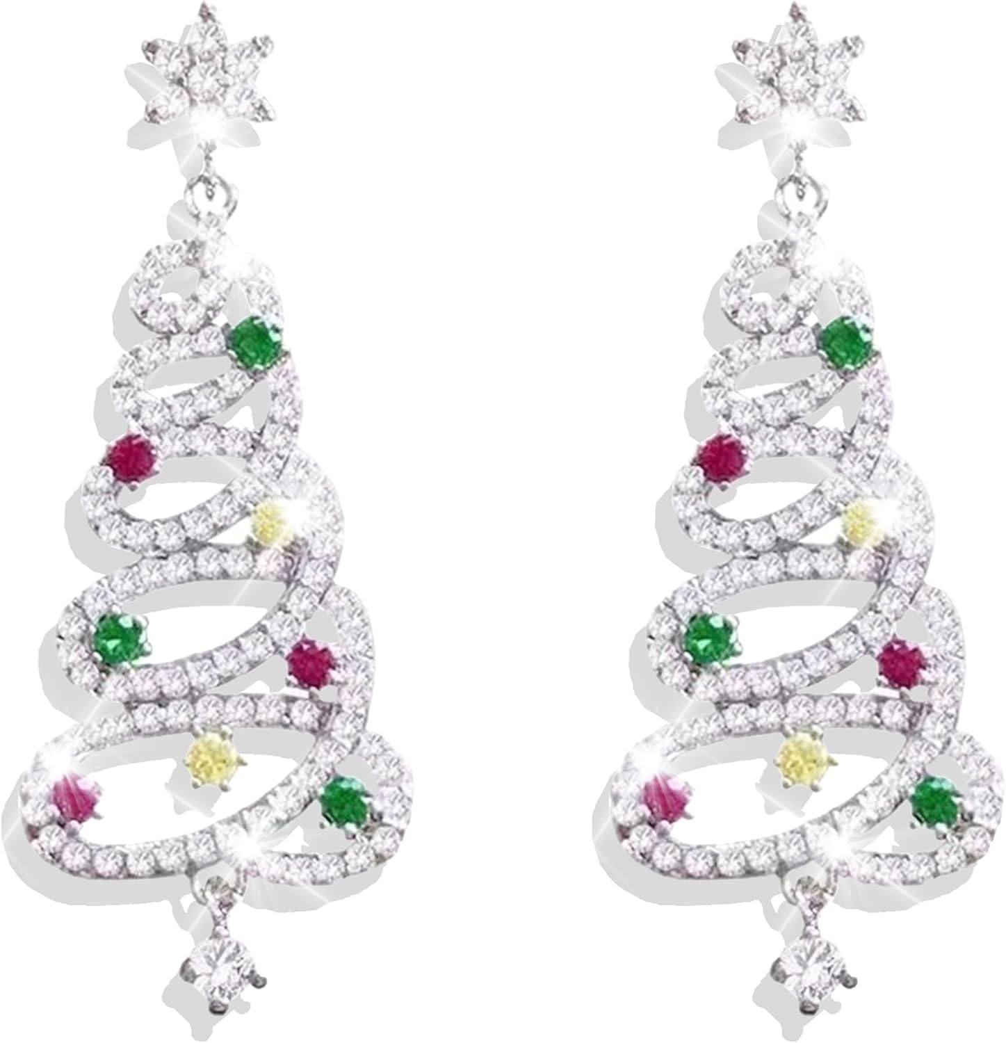 Christmas Earrings Gifts for Women 2025 Stocking Stuffers Holiday Gift Jewelry Bow Bell Tree Snowflake Dangle Earrings Set Christmas Decorations Outfits for Women White Elephant Gifts - QIAO Crystal我的商店QIAO Crystal