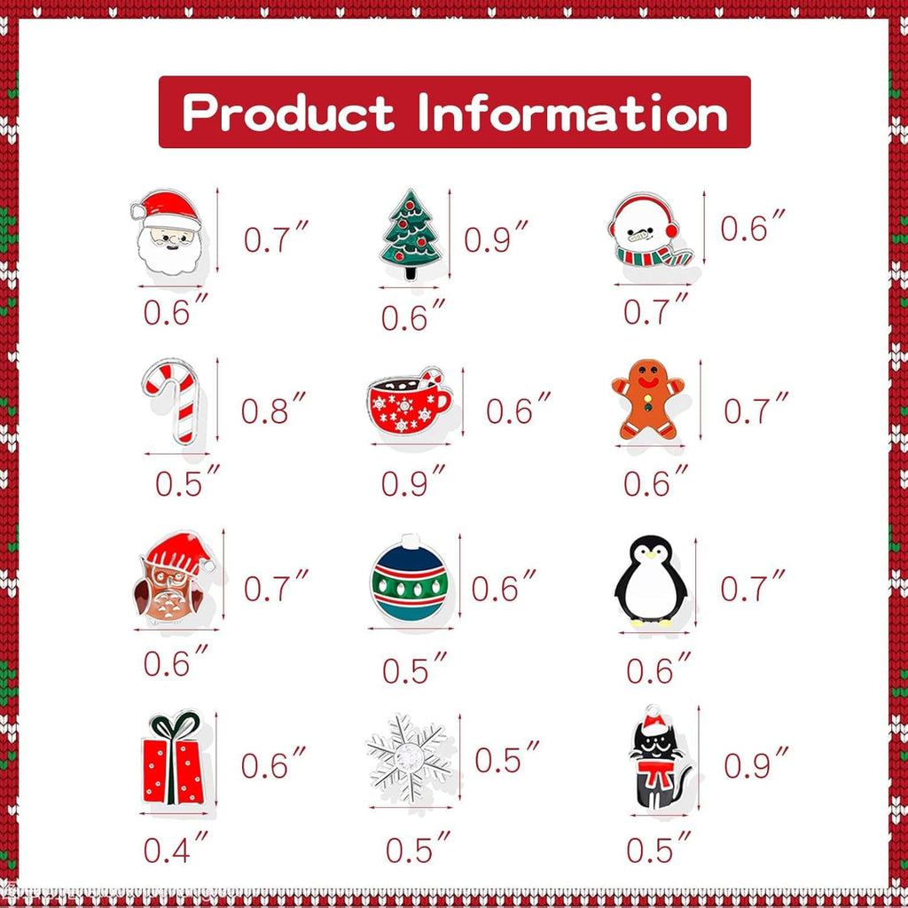 Christmas Earrings Gifts for Women Stocking Stuffers Holiday Earrings Bow Bell Candy Santa Claus Reindeer Earrings Christmas Tree Cake Earrings Bulk Christmas Jewelry Gifts - QIAO Crystal我的商店QIAO Crystal