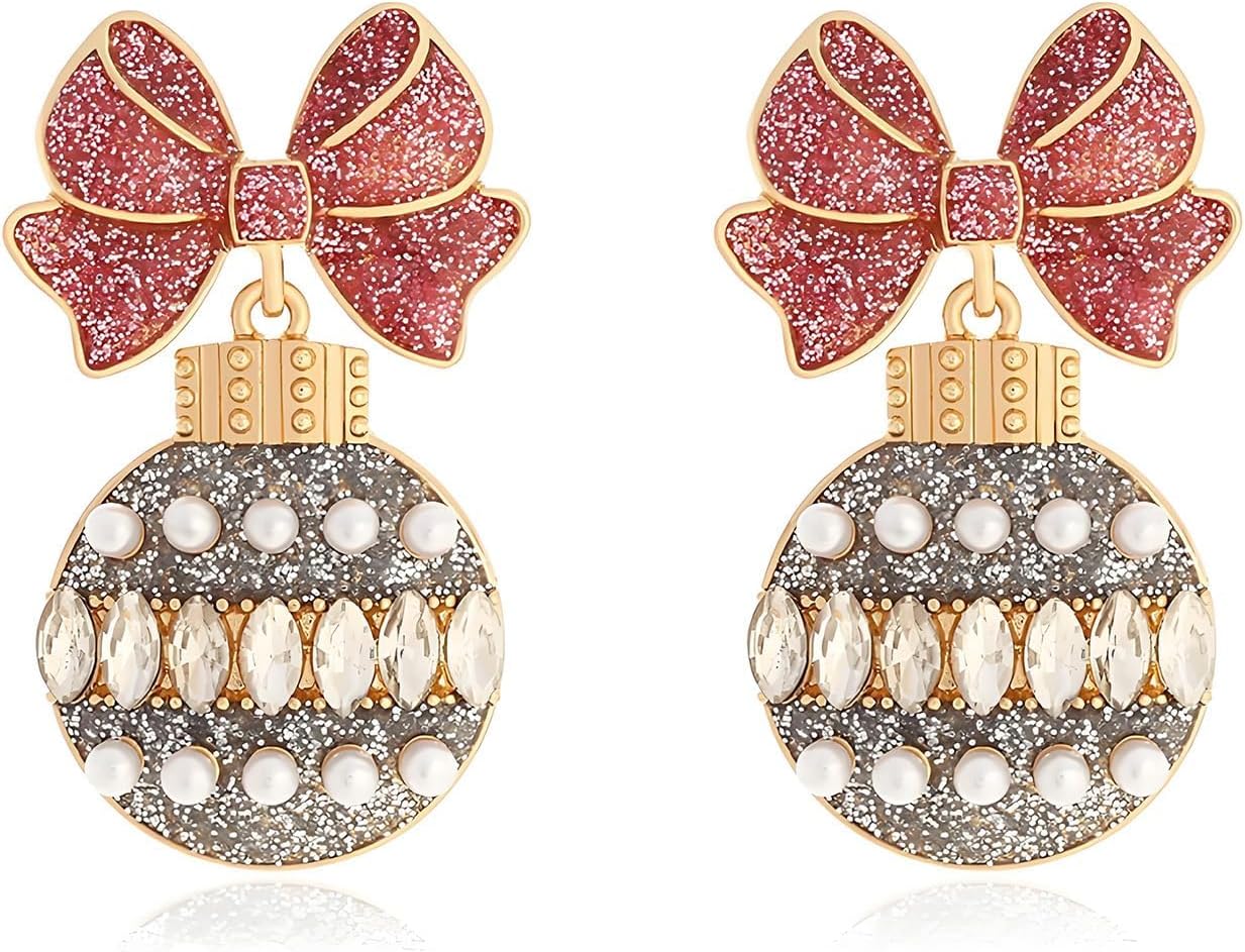 Christmas Earrings Gifts for Women Stocking Stuffers Holiday Earrings Bow Bell Candy Santa Claus Reindeer Earrings Christmas Tree Cake Earrings Bulk Christmas Jewelry Gifts - QIAO Crystal我的商店QIAO Crystal