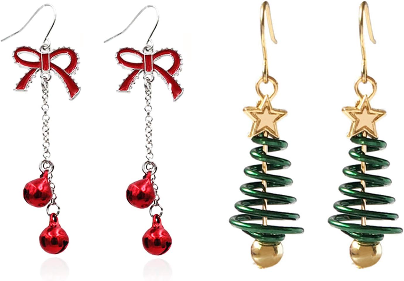 Christmas Earrings Gifts for Women Stocking Stuffers Holiday Earrings Bow Bell Candy Santa Claus Reindeer Earrings Christmas Tree Cake Earrings Bulk Christmas Jewelry Gifts - QIAO Crystal我的商店QIAO Crystal