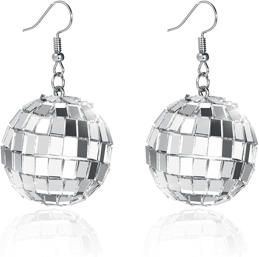 Christmas Earrings Glitter Light Bulb Dangle Earrings Xmas Balls Earrings Colorful Ball Printed Green Strip Snowflake Star Drop Earring Christmas Jewelry Holiday Earrings - 我的商店我的商店我的商店