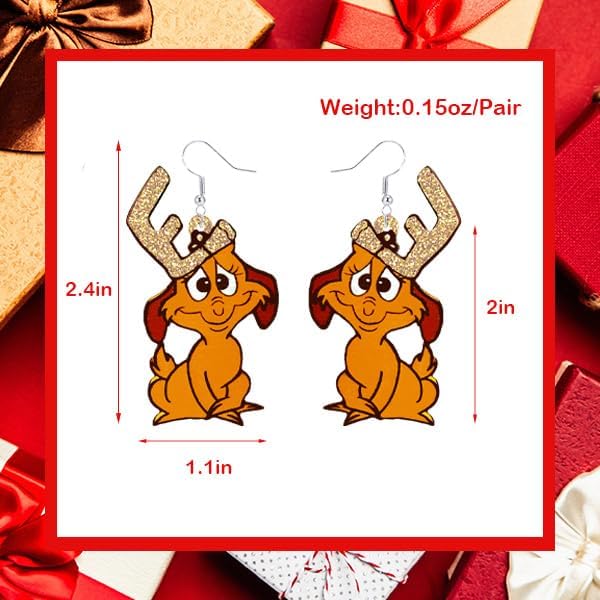 Christmas Earrings, Lightweight Acrylic Christmas Earrings for Women, Earrings Accessories for Christmas Costume, Christmas Party Favors 2024 Cute Holiday Jewelry - 我的商店我的商店我的商店