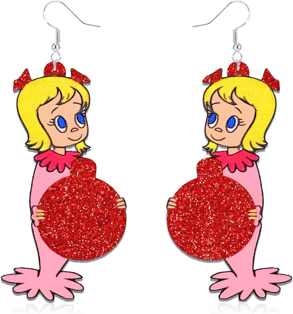 Christmas Earrings, Lightweight Acrylic Christmas Earrings for Women, Earrings Accessories for Christmas Costume, Christmas Party Favors 2024 Cute Holiday Jewelry - 我的商店我的商店我的商店