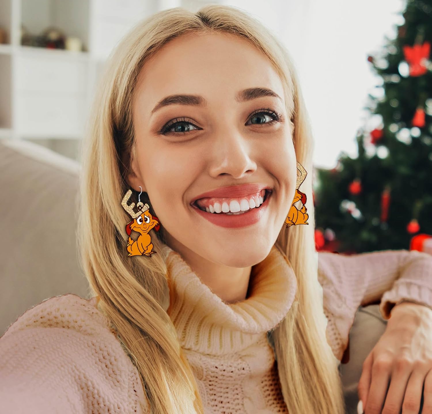 Christmas Earrings, Lightweight Acrylic Christmas Earrings for Women, Earrings Accessories for Christmas Costume, Christmas Party Favors 2024 Cute Holiday Jewelry - 我的商店我的商店我的商店