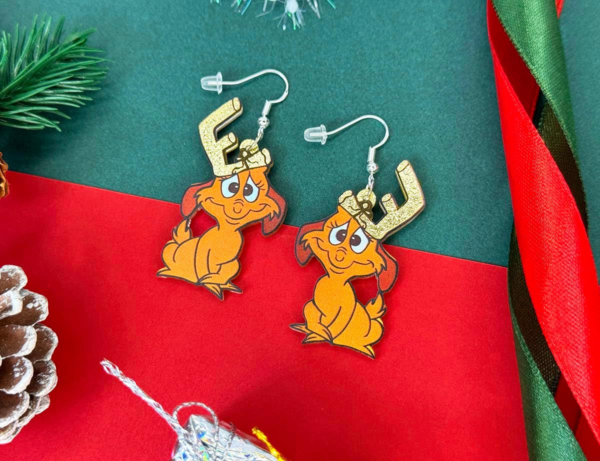 Christmas Earrings, Lightweight Acrylic Christmas Earrings for Women, Earrings Accessories for Christmas Costume, Christmas Party Favors 2024 Cute Holiday Jewelry - 我的商店我的商店我的商店