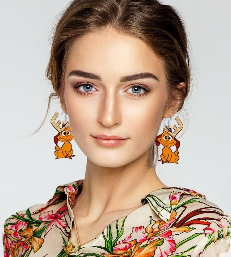 Christmas Earrings, Lightweight Acrylic Christmas Earrings for Women, Earrings Accessories for Christmas Costume, Christmas Party Favors 2024 Cute Holiday Jewelry - 我的商店我的商店我的商店