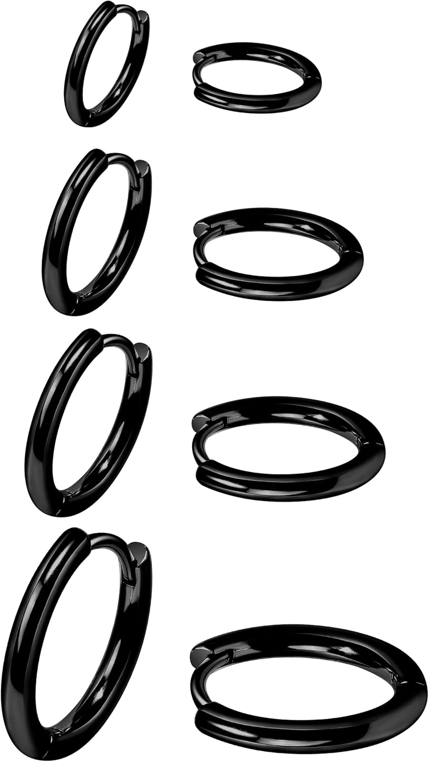 Christmas Earrings Small Gold Huggie Hoop Earrings Set for Women Men Hypoallergenic 14K Plated Stack Cartilage Earrings, Multiple Piercing Lightweight Mini Thin Cute Dainty Trendy Jewelry Set Christmas Gifts for Women - QIAO Crystal我的商店QIAO Crystal