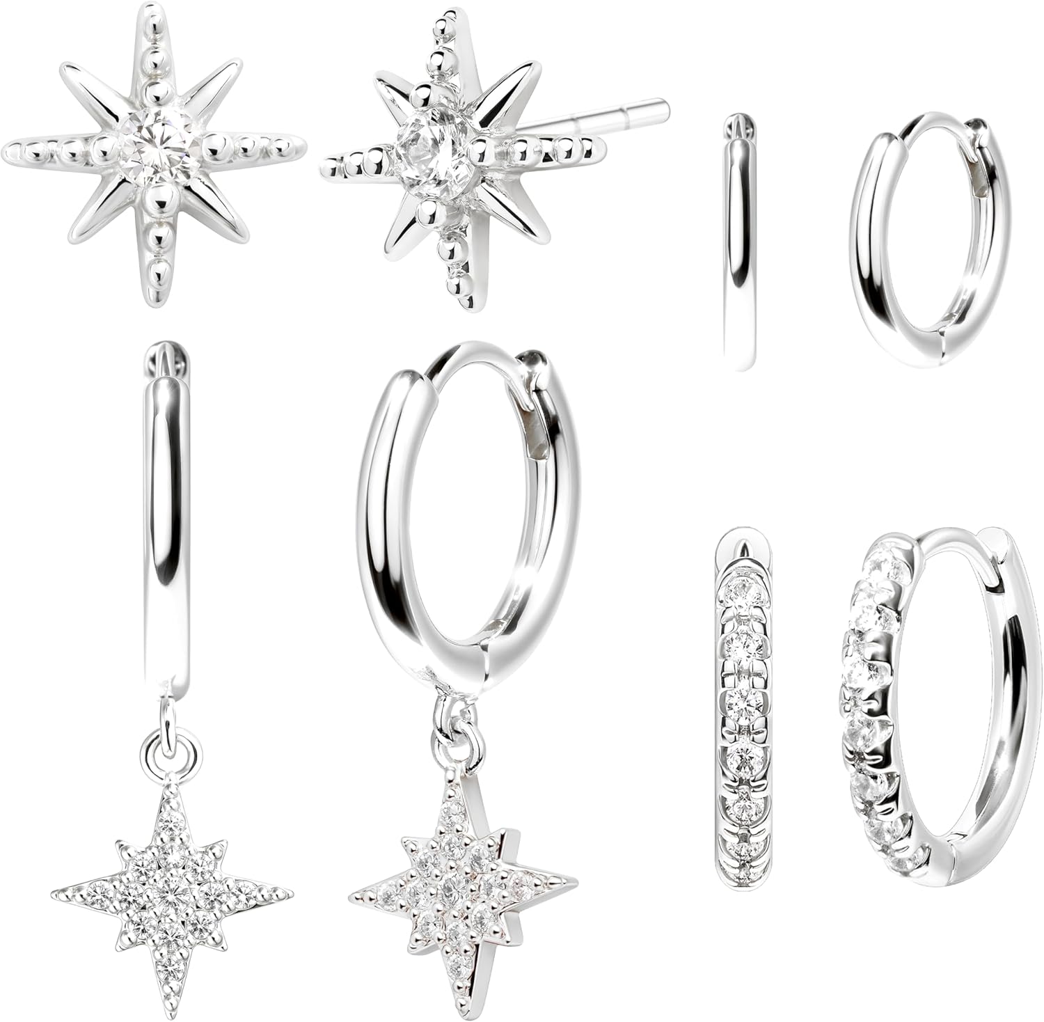 Christmas Earrings Small Gold Huggie Hoop Earrings Set for Women Men Hypoallergenic 14K Plated Stack Cartilage Earrings, Multiple Piercing Lightweight Mini Thin Cute Dainty Trendy Jewelry Set Christmas Gifts for Women - QIAO Crystal我的商店QIAO Crystal