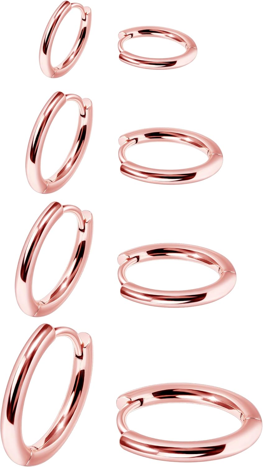 Christmas Earrings Small Gold Huggie Hoop Earrings Set for Women Men Hypoallergenic 14K Plated Stack Cartilage Earrings, Multiple Piercing Lightweight Mini Thin Cute Dainty Trendy Jewelry Set Christmas Gifts for Women - QIAO Crystal我的商店QIAO Crystal