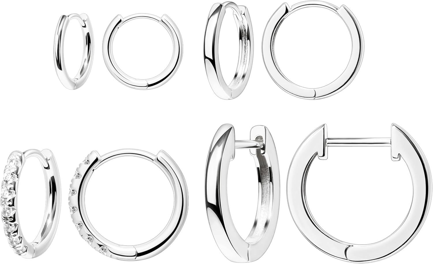 Christmas Earrings Small Gold Huggie Hoop Earrings Set for Women Men Hypoallergenic 14K Plated Stack Cartilage Earrings, Multiple Piercing Lightweight Mini Thin Cute Dainty Trendy Jewelry Set Christmas Gifts for Women - QIAO Crystal我的商店QIAO Crystal