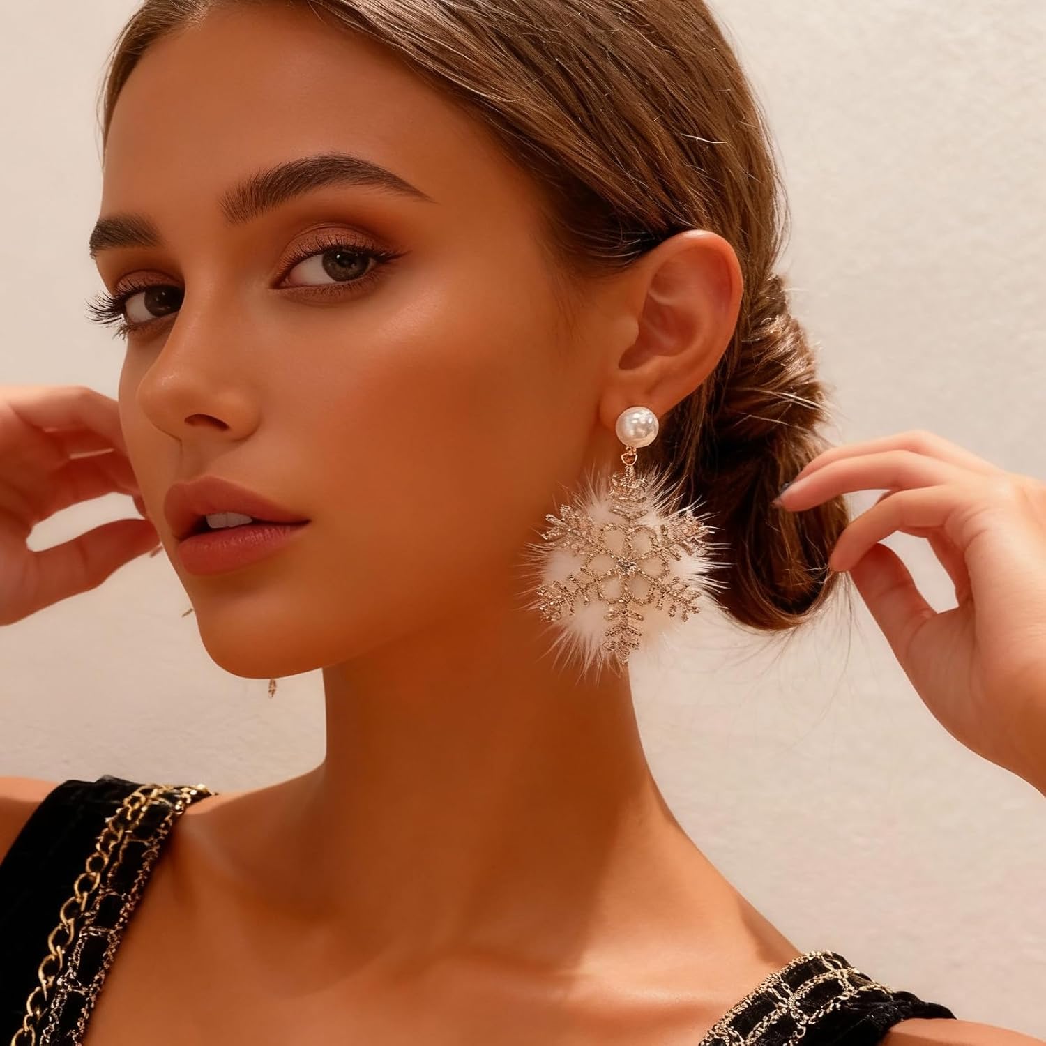 Christmas Earrings Stocking Stuffers for Women Xmas Snowflake Candy Cane Drop Dangle Earrings Holiday Jewelry Christmas Decorations Gifts Outfits Accessories - 我的商店我的商店我的商店