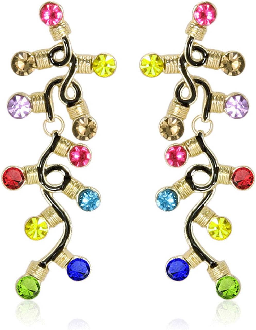 Christmas Earrings Stocking Stuffers Gifts for Women Bow Xmas Tree Light Bulb Elk Reindeer Candy Cane Dangle Earrings Christmas Party Dresses Outfits Holiday Jewelry Stocking Accessories - QIAO Crystal我的商店QIAO Crystal