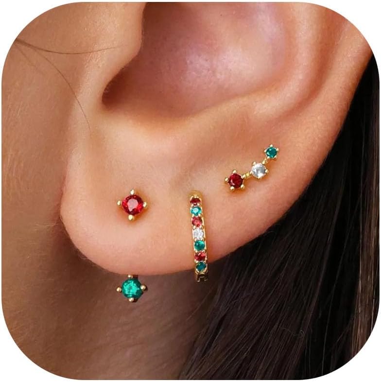 Christmas Earrings Stocking Stuffers Gifts for Women Bow Xmas Tree Light Bulb Elk Reindeer Candy Cane Dangle Earrings Christmas Party Dresses Outfits Holiday Jewelry Stocking Accessories - QIAO Crystal我的商店QIAO Crystal