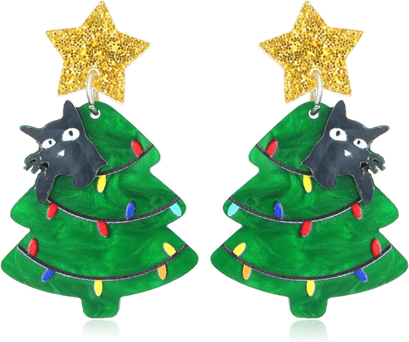 Christmas Earrings Stocking Stuffers Gifts for Women Bow Xmas Tree Light Bulb Elk Reindeer Candy Cane Dangle Earrings Christmas Party Dresses Outfits Holiday Jewelry Stocking Accessories - QIAO Crystal我的商店QIAO Crystal