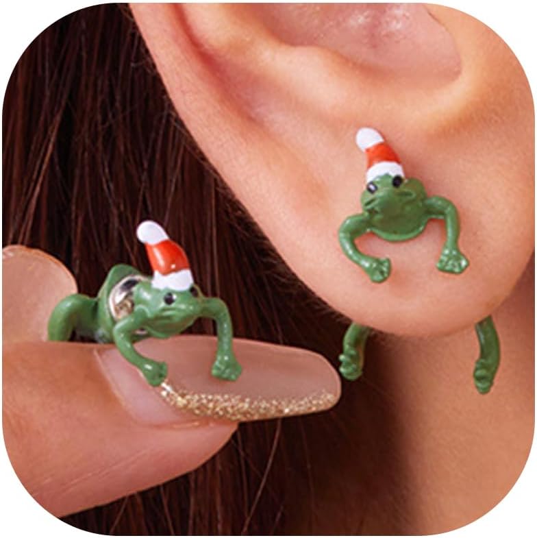 Christmas Earrings Stocking Stuffers Gifts for Women Bow Xmas Tree Light Bulb Elk Reindeer Candy Cane Dangle Earrings Christmas Party Dresses Outfits Holiday Jewelry Stocking Accessories - QIAO Crystal我的商店QIAO Crystal