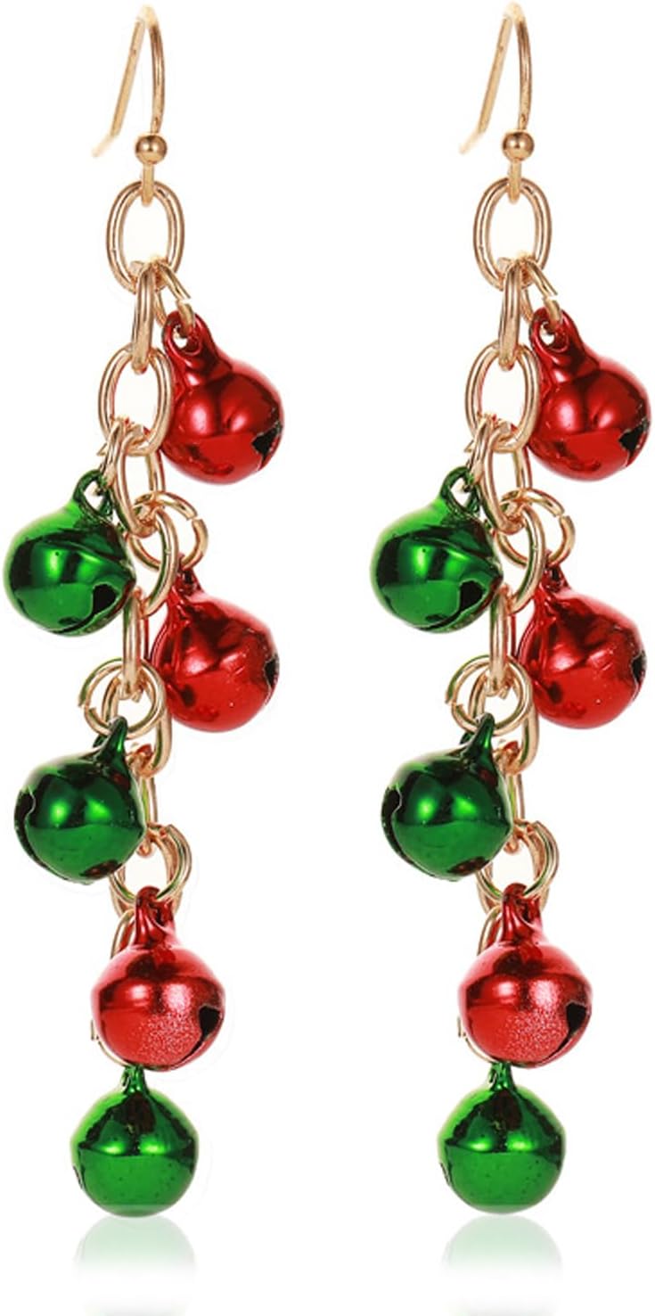 Christmas Earrings Stocking Stuffers Gifts for Women Bow Xmas Tree Light Bulb Elk Reindeer Candy Cane Dangle Earrings Christmas Party Dresses Outfits Holiday Jewelry Stocking Accessories - QIAO Crystal我的商店QIAO Crystal