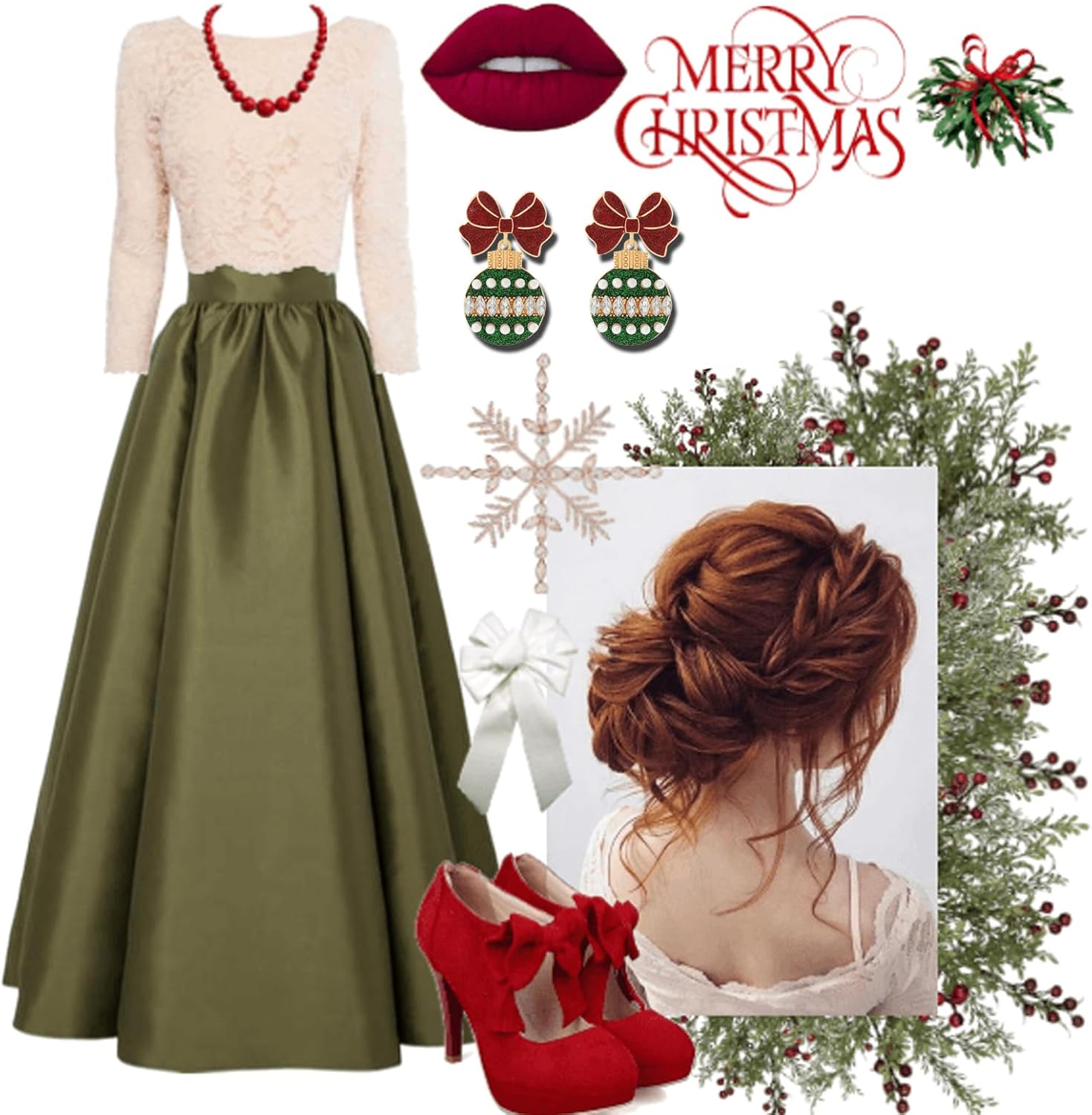 Christmas Earrings Stocking Stuffers Gifts for Women Bow Xmas Tree Light Bulb Elk Reindeer Candy Cane Dangle Earrings Christmas Party Dresses Outfits Holiday Jewelry Stocking Accessories - QIAO Crystal我的商店QIAO Crystal