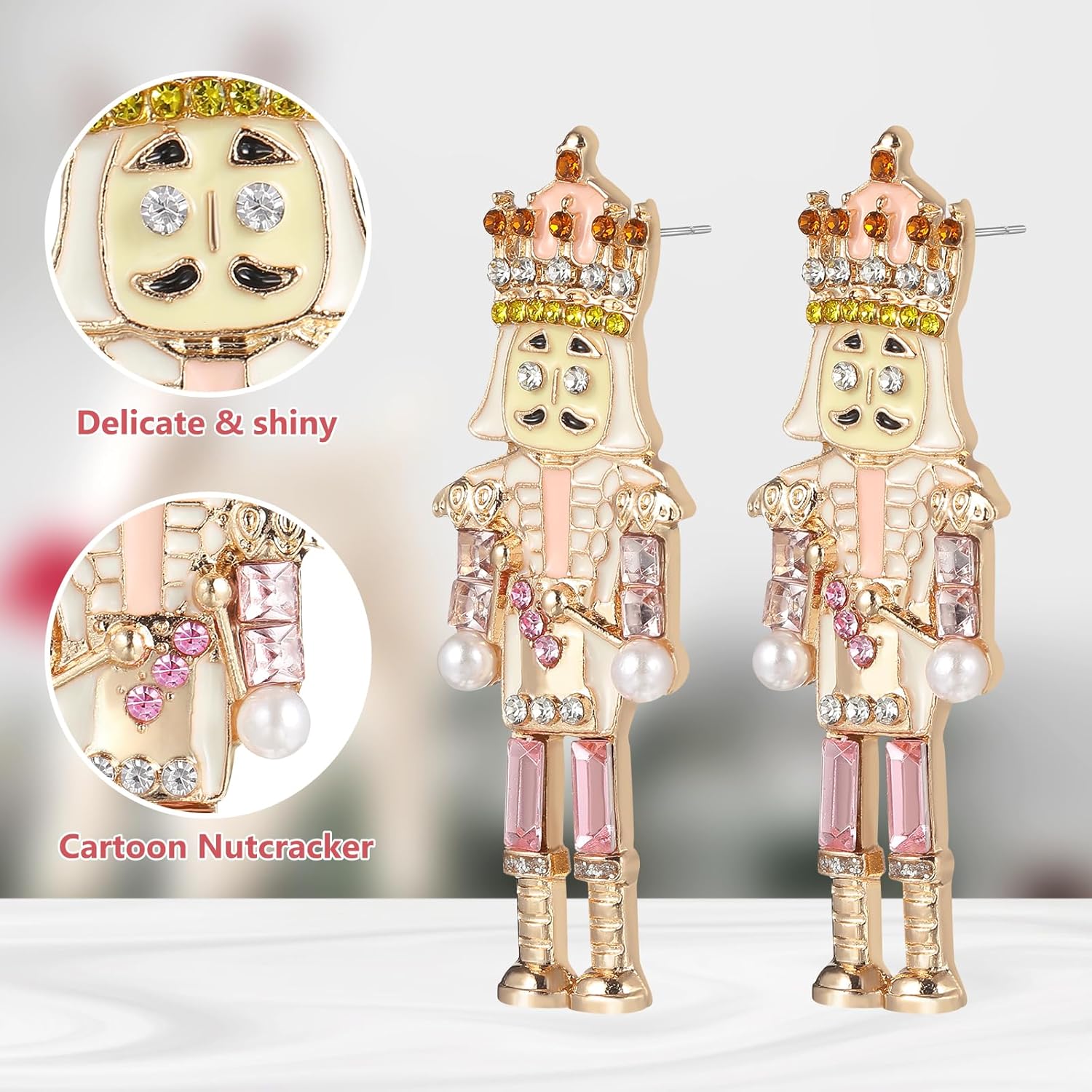 Christmas Earrings Stud Earring Christmas Pierced Earrings for Women Holiday Earring Nutcracker Jewelry - 我的商店我的商店我的商店