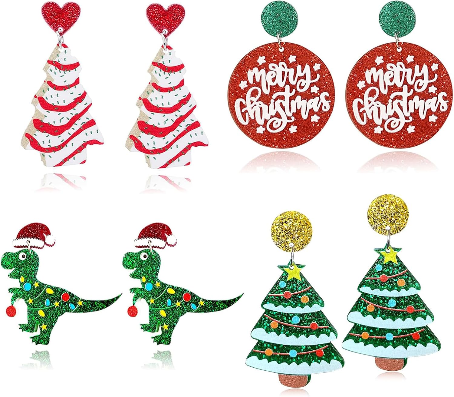 Christmas Earrings Winter Snowman Earrings for Women Acrylic Cute Santa Snowman Christmas Tree Dangle Earring Hypoallergenic Xmas Drop Earring Holiday Party Decorations Jewelry Gifts for Women - QIAO Crystal我的商店QIAO Crystal