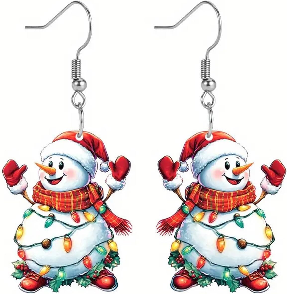 Christmas Earrings Winter Snowman Earrings for Women Acrylic Cute Santa Snowman Christmas Tree Dangle Earring Hypoallergenic Xmas Drop Earring Holiday Party Decorations Jewelry Gifts for Women - QIAO Crystal我的商店QIAO Crystal