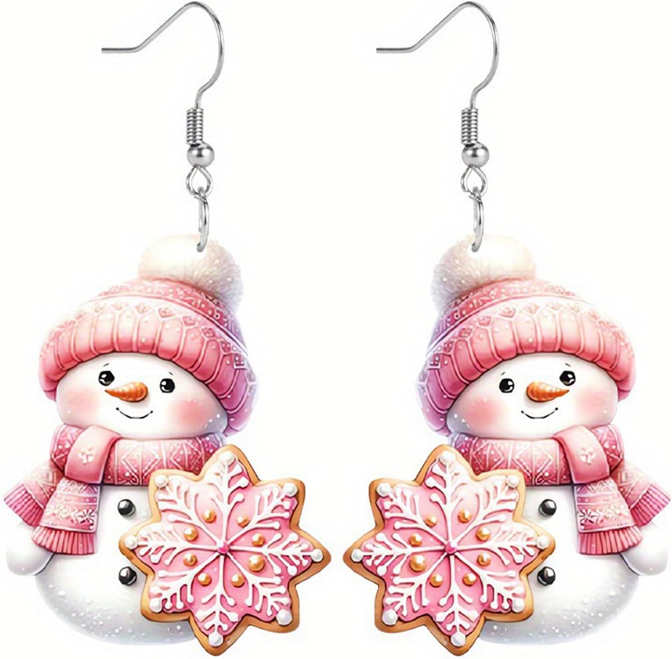 Christmas Earrings Winter Snowman Earrings for Women Acrylic Cute Santa Snowman Christmas Tree Dangle Earring Hypoallergenic Xmas Drop Earring Holiday Party Decorations Jewelry Gifts for Women - QIAO Crystal我的商店QIAO Crystal