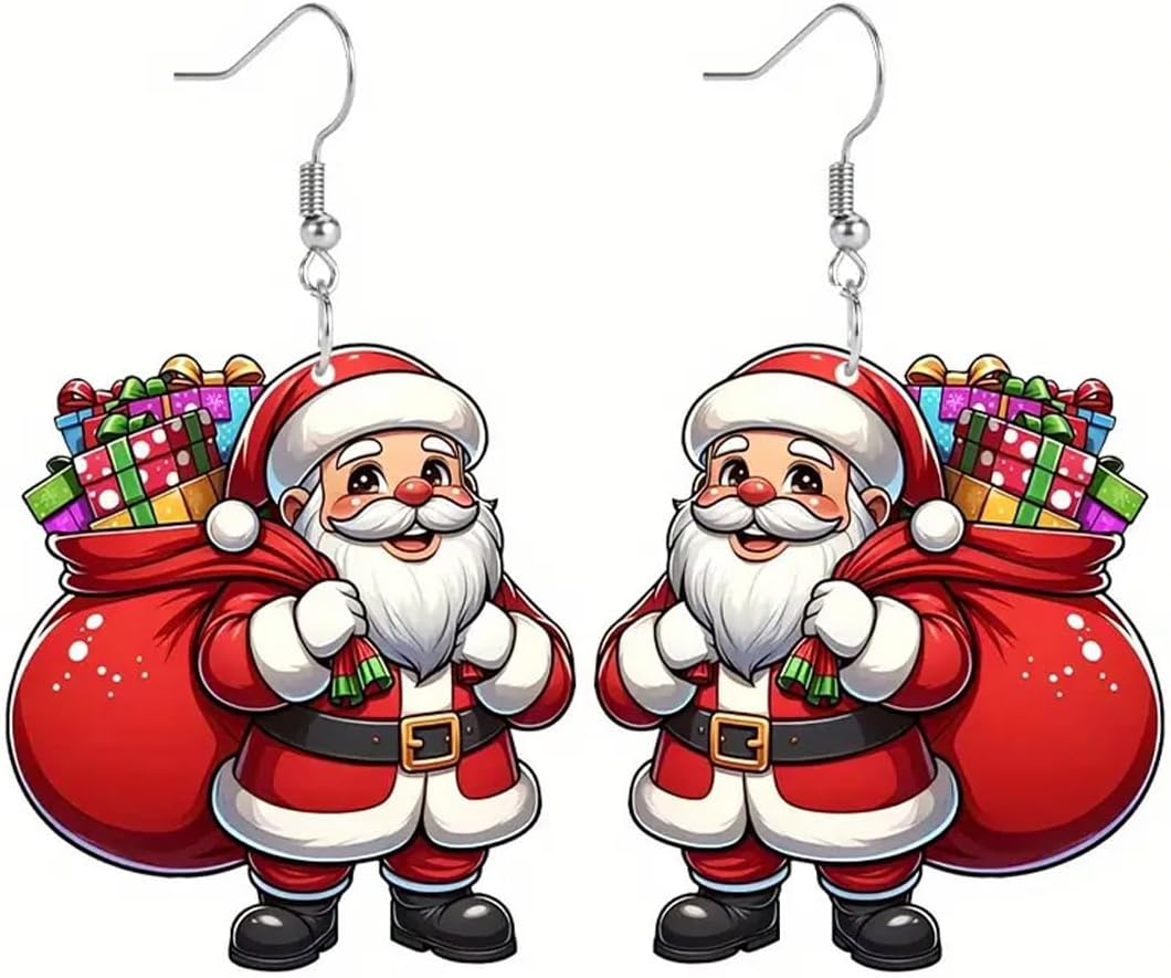 Christmas Earrings Winter Snowman Earrings for Women Acrylic Cute Santa Snowman Christmas Tree Dangle Earring Hypoallergenic Xmas Drop Earring Holiday Party Decorations Jewelry Gifts for Women - QIAO Crystal我的商店QIAO Crystal