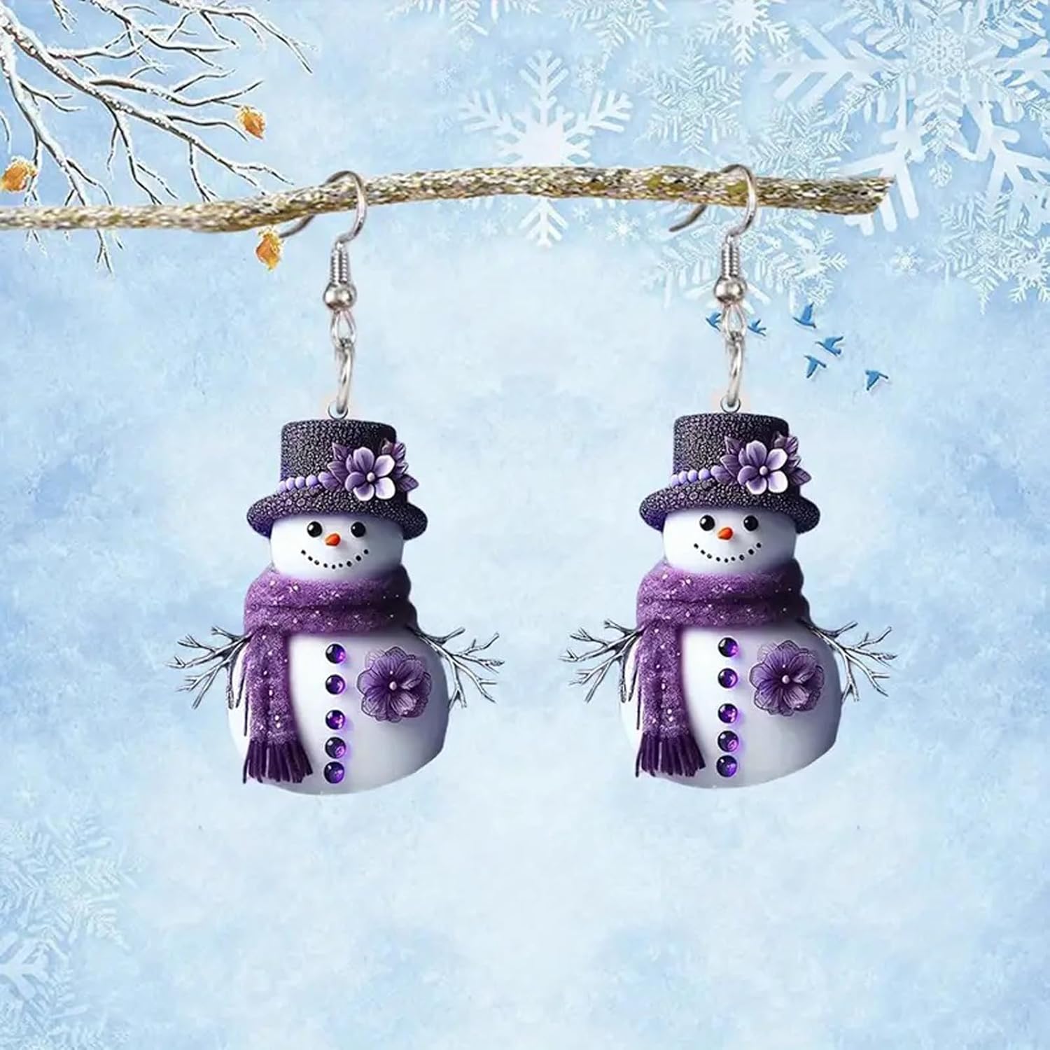 Christmas Earrings Winter Snowman Earrings for Women Acrylic Cute Santa Snowman Christmas Tree Dangle Earring Hypoallergenic Xmas Drop Earring Holiday Party Decorations Jewelry Gifts for Women - QIAO Crystal我的商店QIAO Crystal