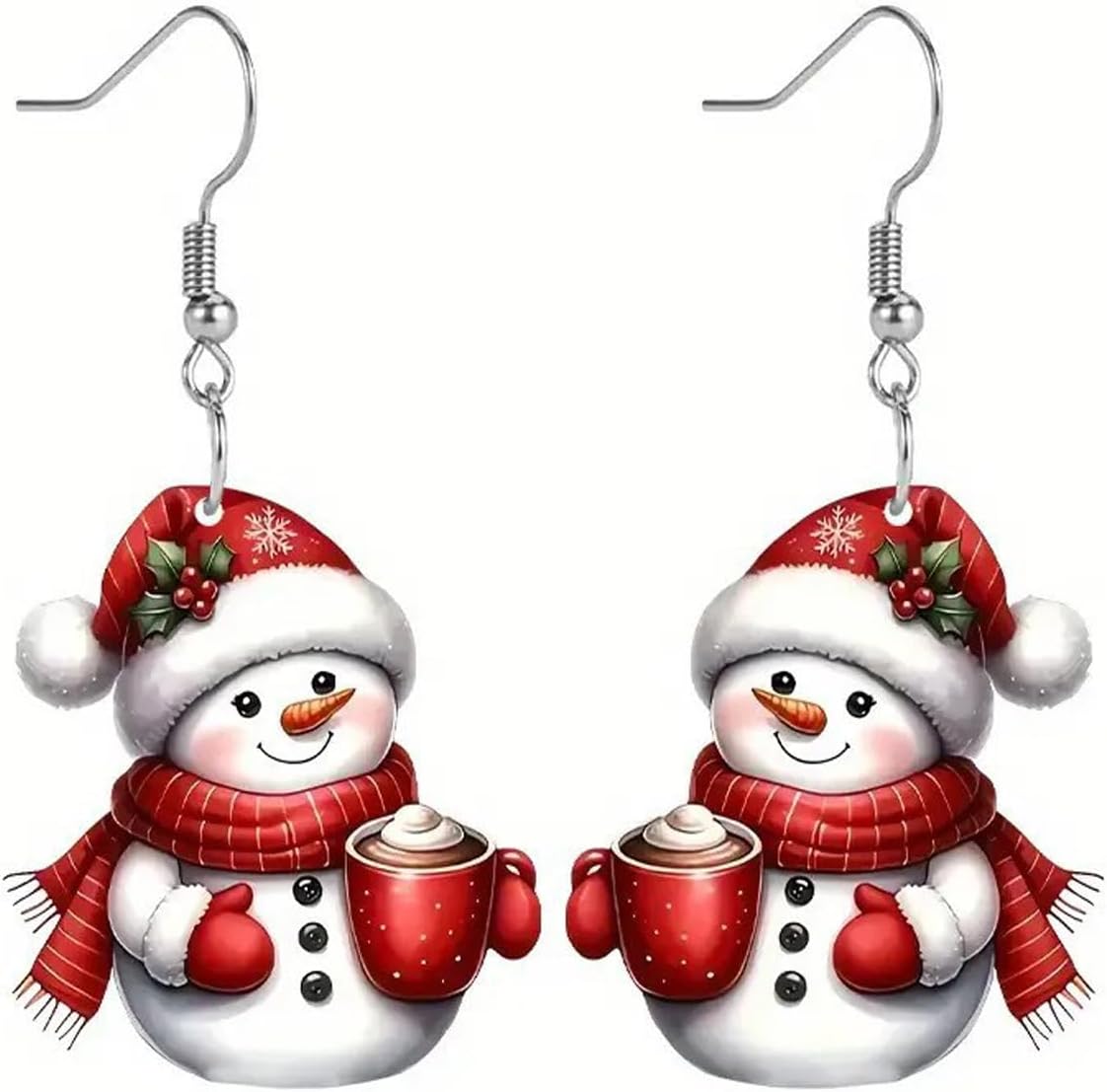 Christmas Earrings Winter Snowman Earrings for Women Acrylic Cute Santa Snowman Christmas Tree Dangle Earring Hypoallergenic Xmas Drop Earring Holiday Party Decorations Jewelry Gifts for Women - QIAO Crystal我的商店QIAO Crystal