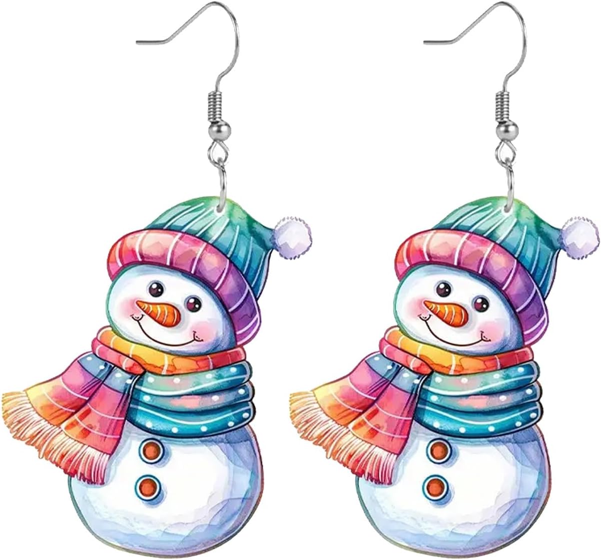Christmas Earrings Winter Snowman Earrings for Women Acrylic Cute Santa Snowman Christmas Tree Dangle Earring Hypoallergenic Xmas Drop Earring Holiday Party Decorations Jewelry Gifts for Women - QIAO Crystal我的商店QIAO Crystal